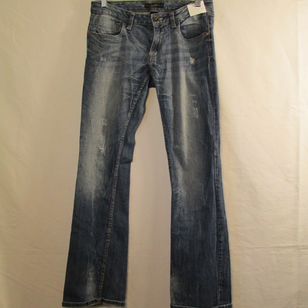 Southpole Vintage Y2K medium wash Distressed Bootcut Jeans